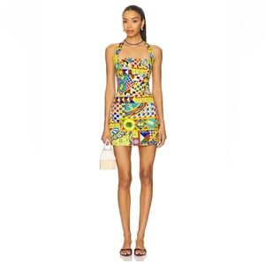 Seven Wonders Aera Mini Dress Medium Phaedra Print Halter Dress